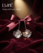 Silk Petal Drop Earrings - Image 4