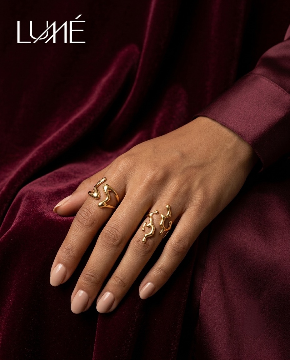 gold droplet ring Molten Aura Rings - Image 1