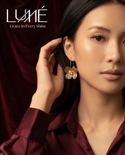 Silk Petal Drop Earrings<span> - </span>Gold
